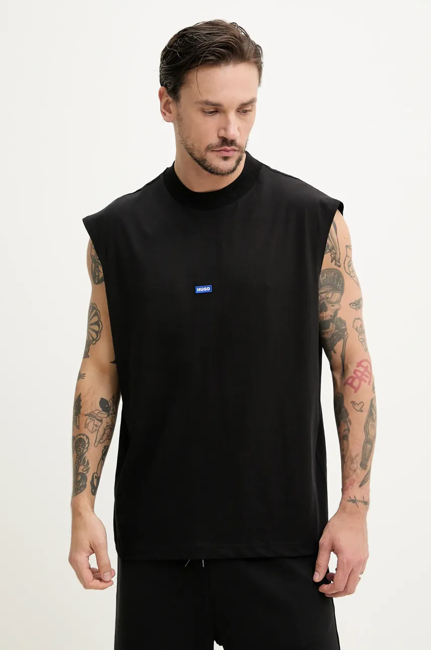 Hugo Blue tricou din bumbac culoarea negru, 50509773