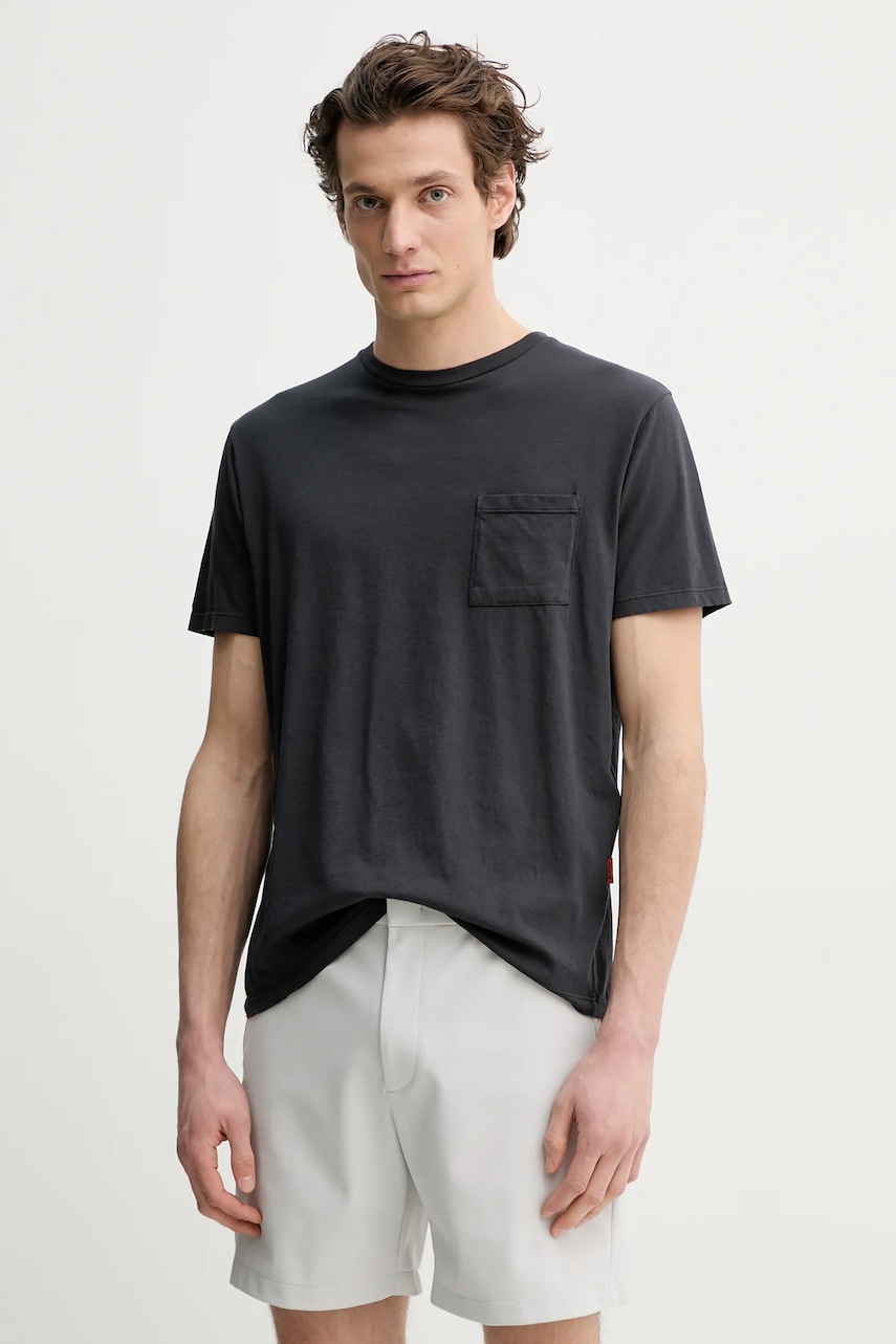 BARENA VENEZIA tricou din bumbac Camicia Mola barbati, culoarea negru, neted, TSU5100.2540