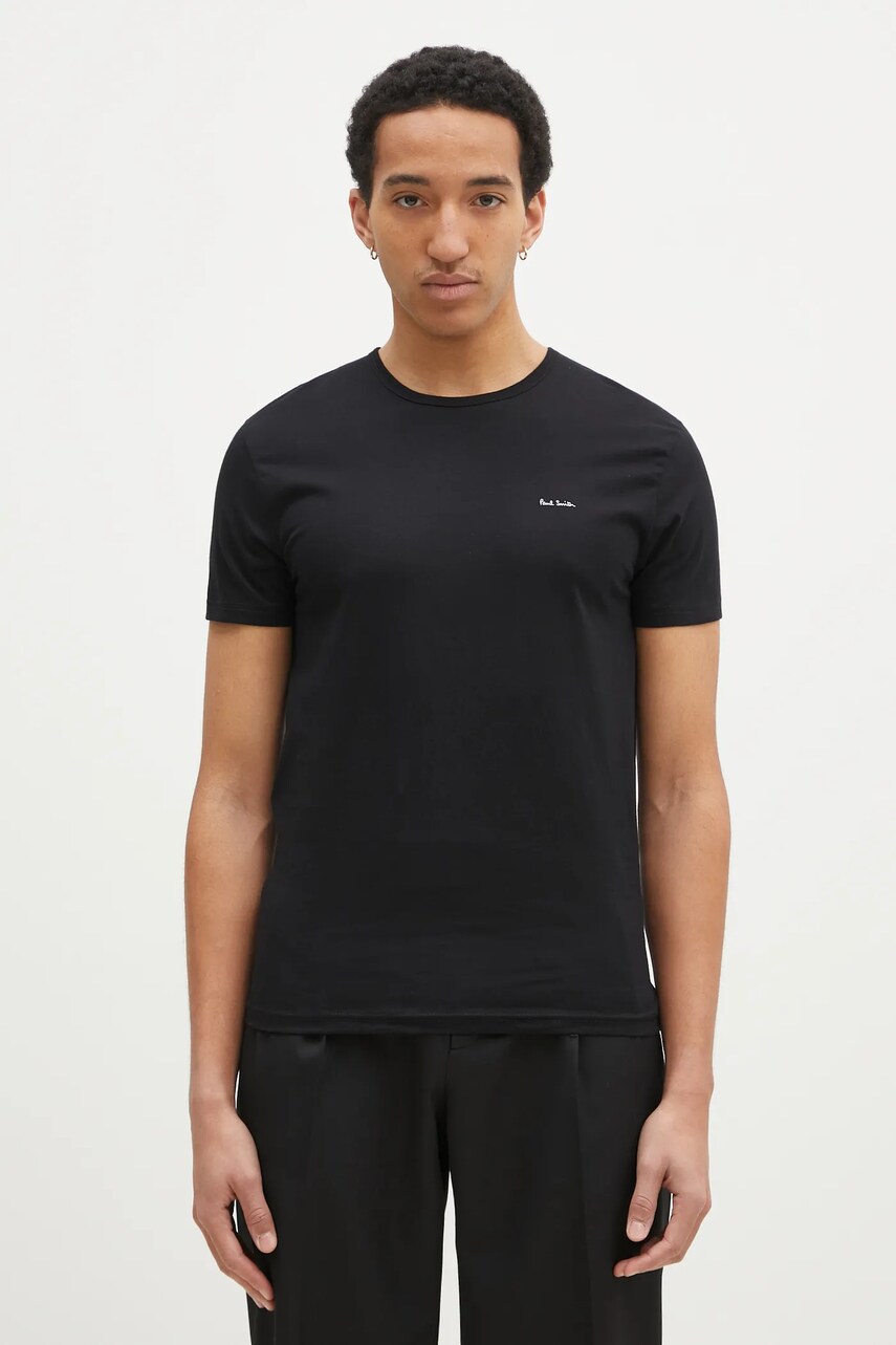 Levně Bavlněné tričko Paul Smith 3-pack pánské, černá barva, M1A-389-M3PK