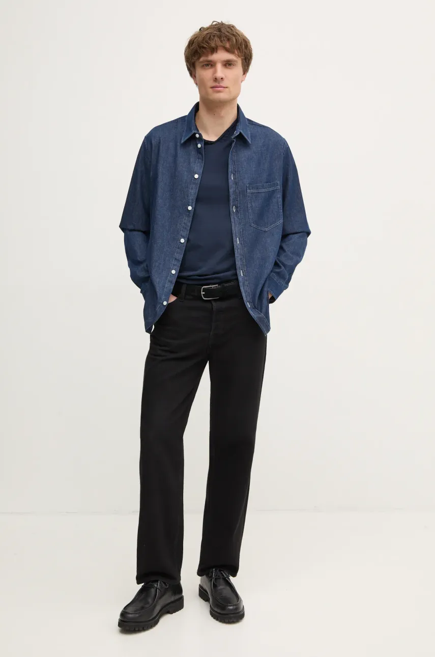 Хлопковая футболка ZADIG&VOLTAIRE мужская цвет синий однотонная JMTN01631 Хлопковая футболка ZADIG&VOLTAIRE мужская цвет синий однотонная JMTN01631