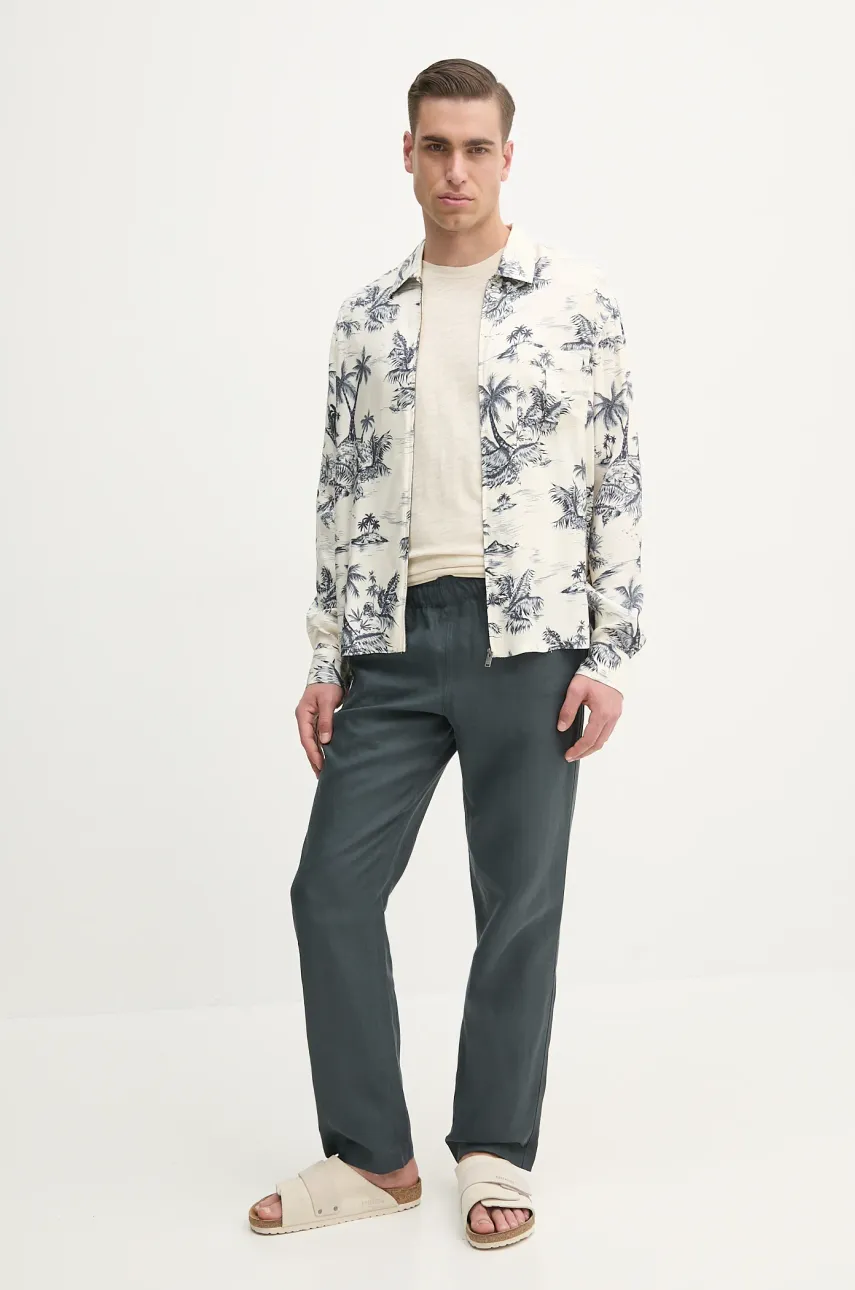 Хлопковая футболка ZADIG&VOLTAIRE мужская цвет бежевый однотонная JMTS00623 Хлопковая футболка ZADIG&VOLTAIRE мужская цвет бежевый однотонная JMTS00623