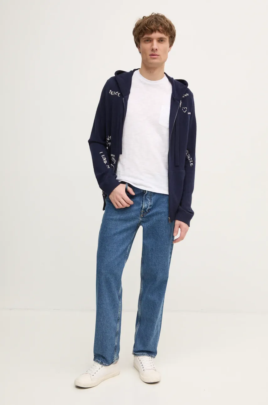 Хлопковая футболка ZADIG&VOLTAIRE мужская цвет белый однотонная JMTS01708 Хлопковая футболка ZADIG&VOLTAIRE мужская цвет белый однотонная JMTS01708
