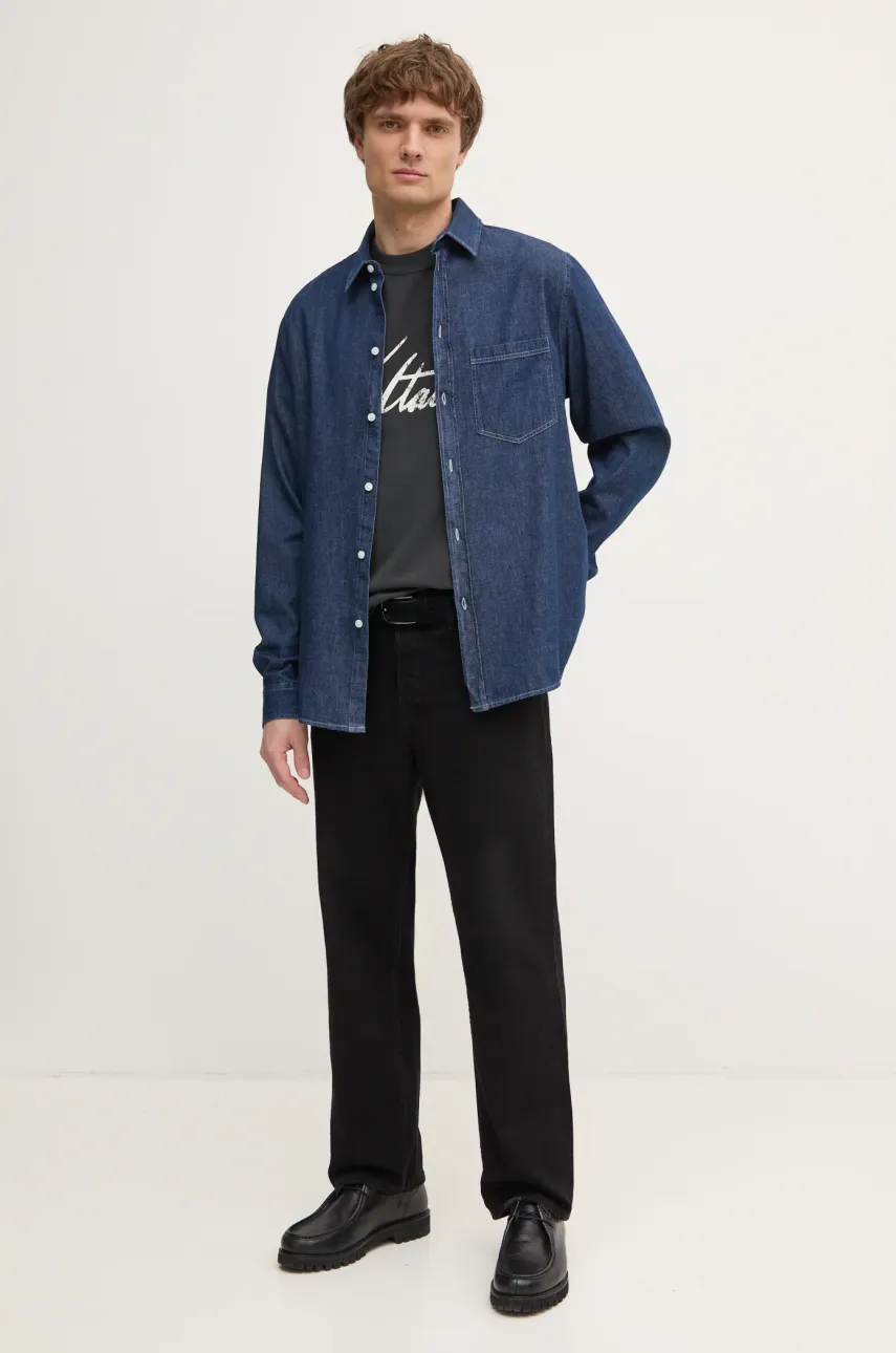Хлопковая футболка ZADIG&VOLTAIRE мужская цвет серый с принтом JMTS01718 Хлопковая футболка ZADIG&VOLTAIRE мужская цвет серый с принтом JMTS01718
