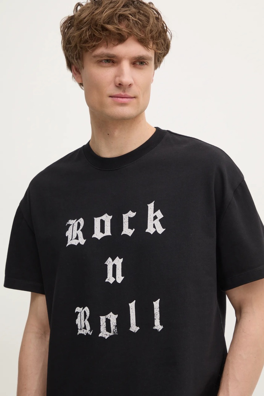 Βαμβακερό μπλουζάκι ZADIG&VOLTAIRE ανδρικό, χρώμα: μαύρο, JMTS01726 φωτογραφία