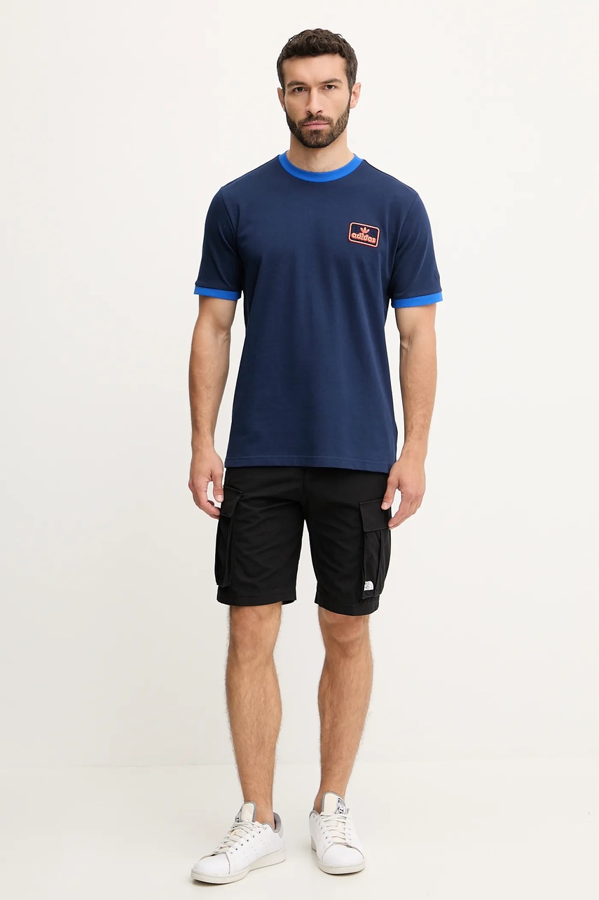 Хлопковая футболка adidas Originals Contrast Tee цвет синий с аппликацией JC8383