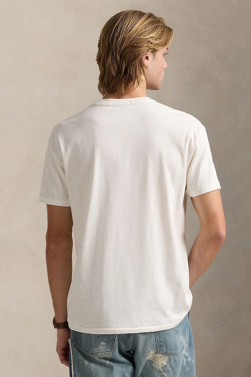 Хлопковая футболка Polo Ralph Lauren цвет белый с принтом 710936401 Хлопковая футболка Polo Ralph Lauren цвет белый с принтом 710936401
