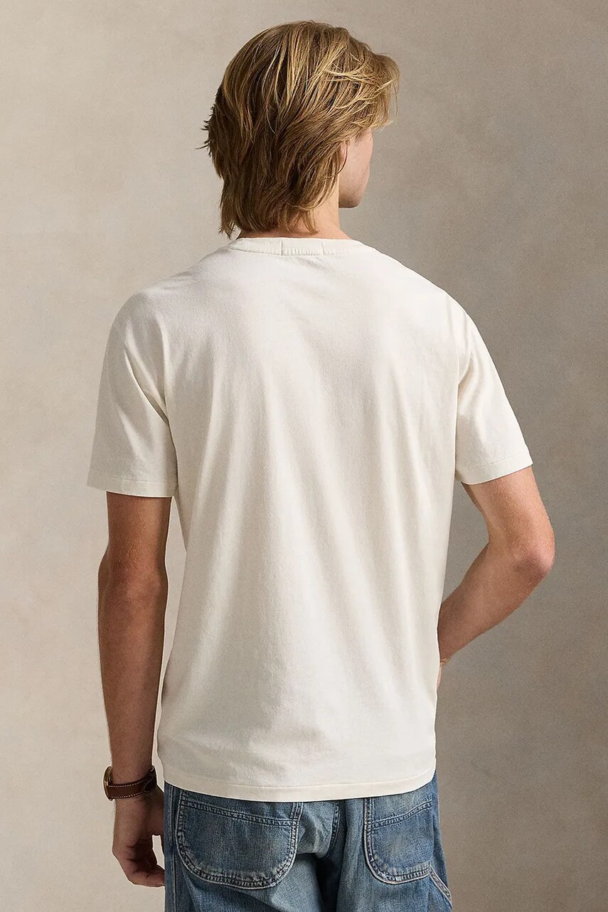 Хлопковая футболка Polo Ralph Lauren цвет белый с принтом 710965007 Хлопковая футболка Polo Ralph Lauren цвет белый с принтом 710965007
