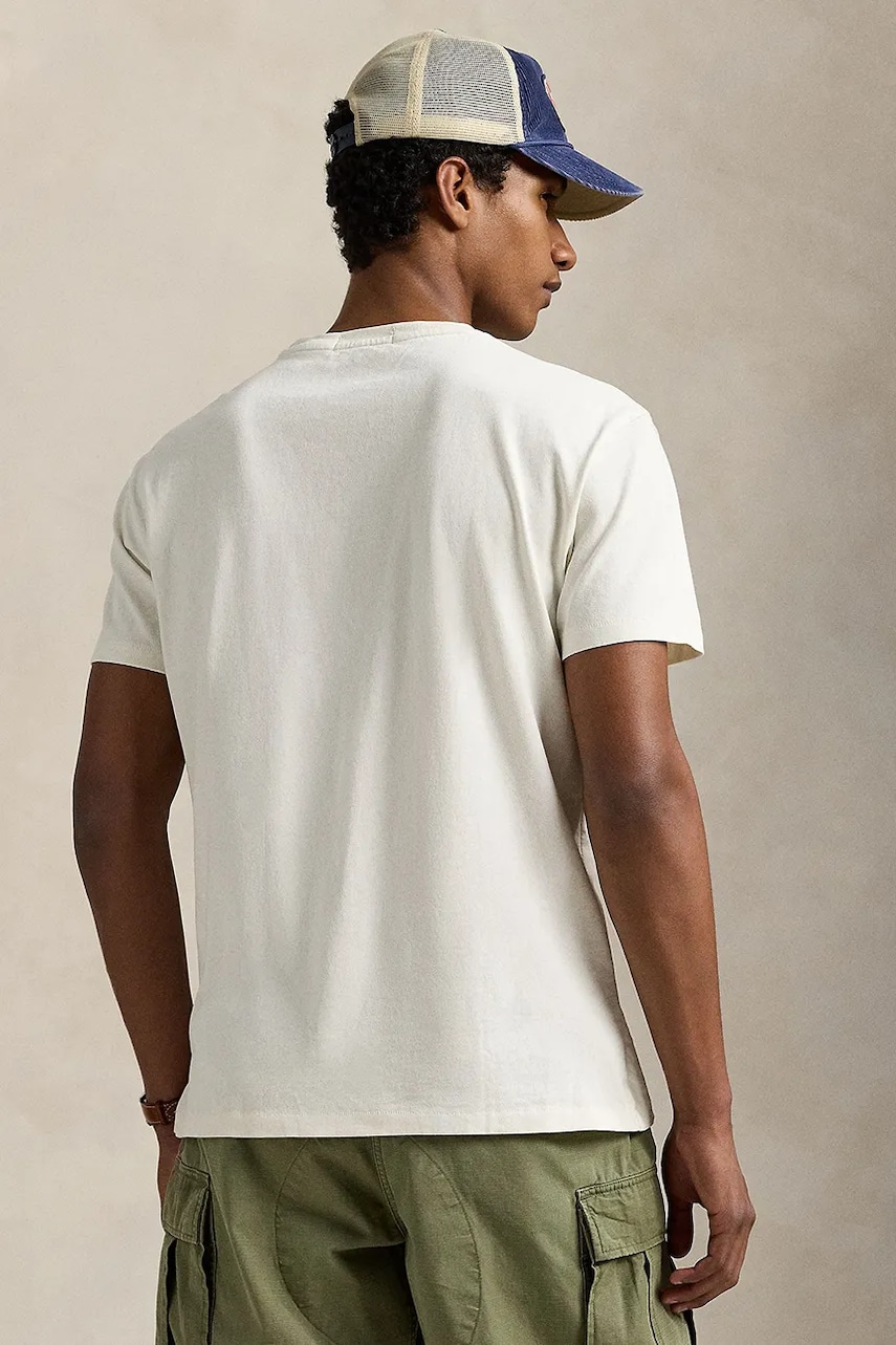 Хлопковая футболка Polo Ralph Lauren цвет белый с принтом 710966444 Хлопковая футболка Polo Ralph Lauren цвет белый с принтом 710966444