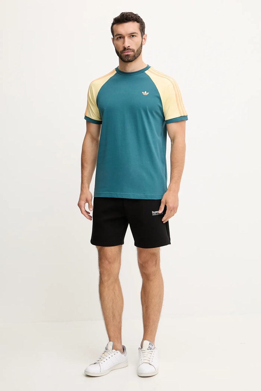 Хлопковая футболка adidas Originals Cali Tee цвет бирюзовый узор KC4961