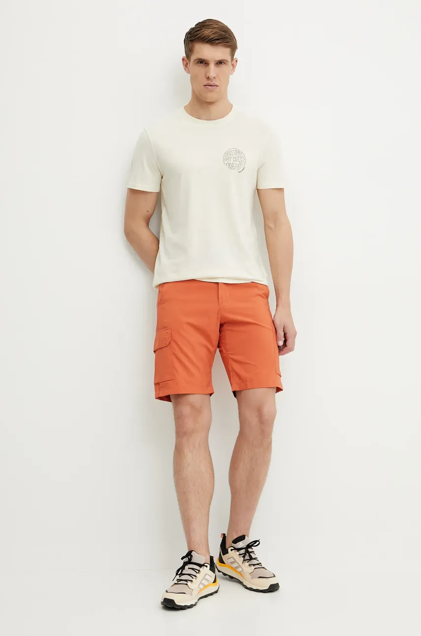 Футболка Fjallraven Hemp Blend Out Here мужская цвет бежевый с принтом F12600265 Футболка Fjallraven Hemp Blend Out Here мужская цвет бежевый с принтом F12600265
