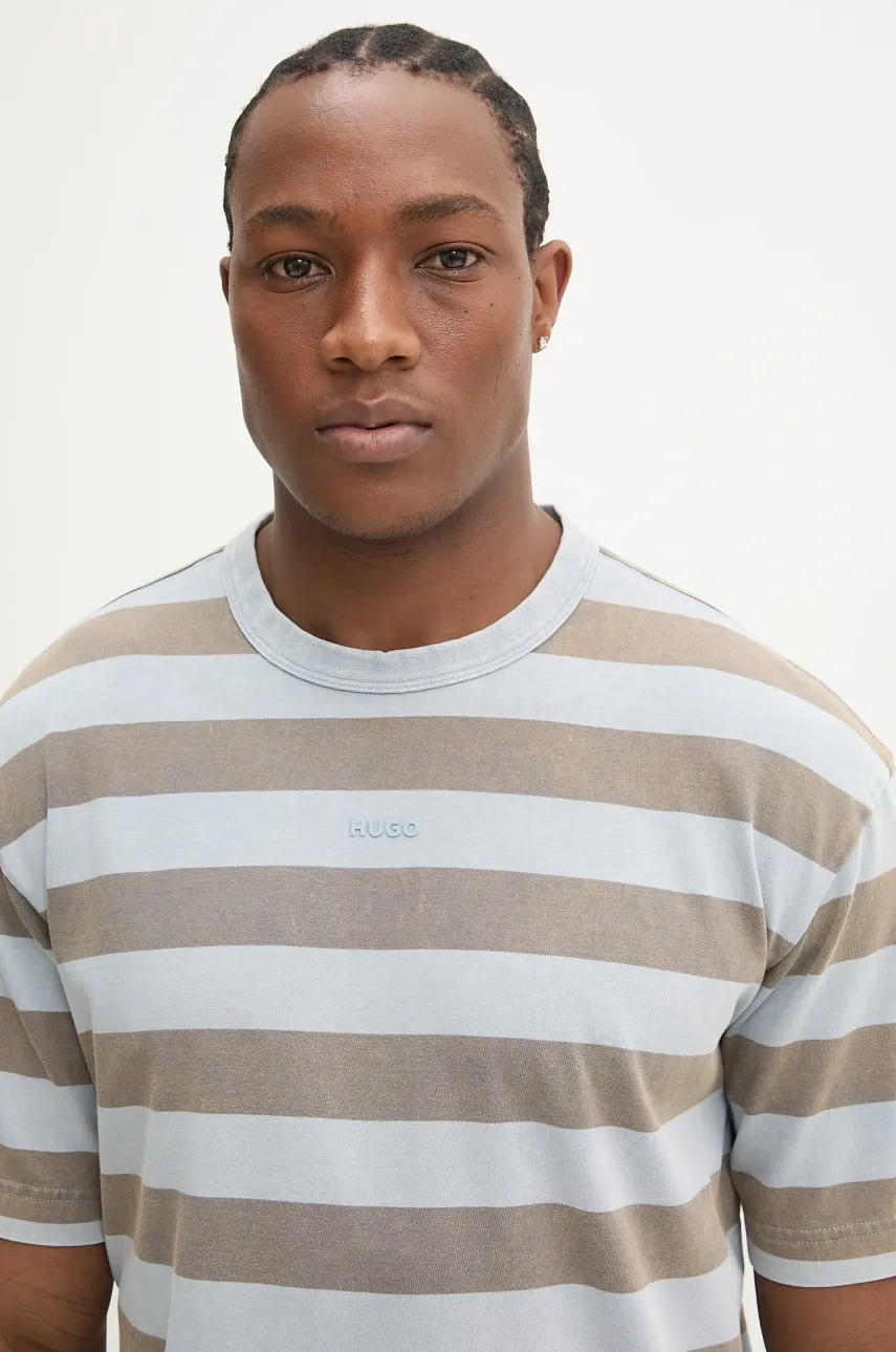 Хлопковая футболка HUGO мужская узорная 50535283 Хлопковая футболка HUGO мужская узорная 50535283