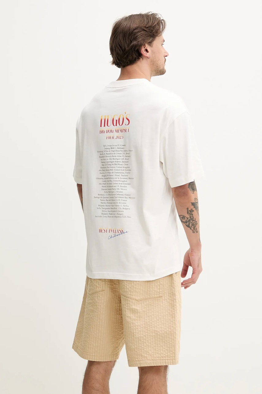 Хлопковая футболка HUGO мужская с принтом 50538259 Хлопковая футболка HUGO мужская с принтом 50538259