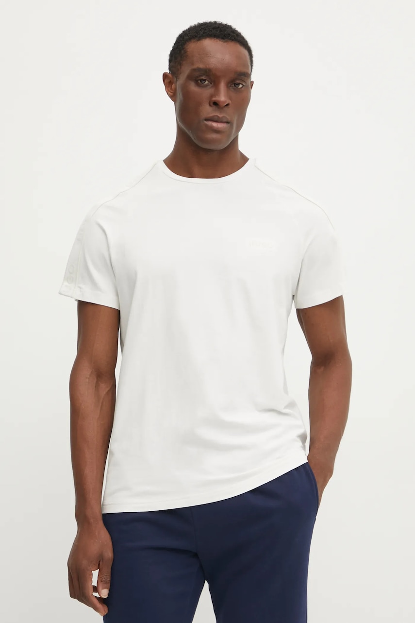 HUGO tricou lounge culoarea alb, cu imprimeu, 50540912