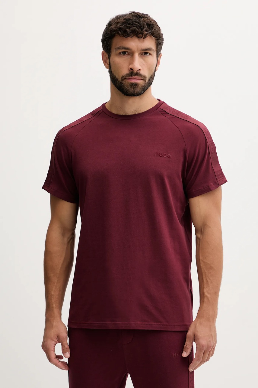 HUGO tricou lounge culoarea bleumarin, cu imprimeu, 50540912