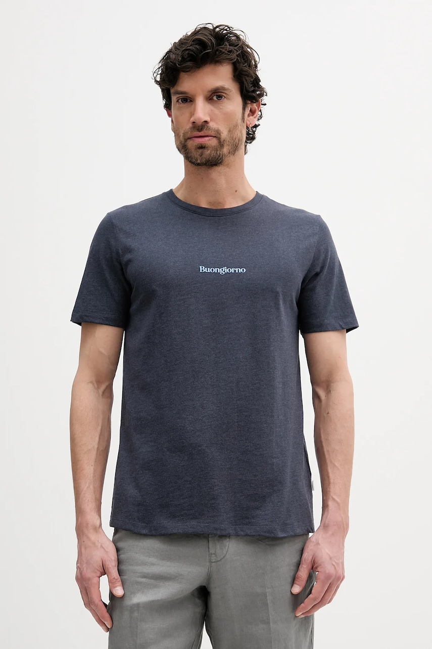 Lindbergh tricou culoarea bleumarin, cu imprimeu, 30-400245