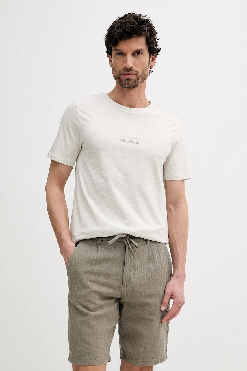 Lindbergh tricou culoarea gri, melanj, 30-400245