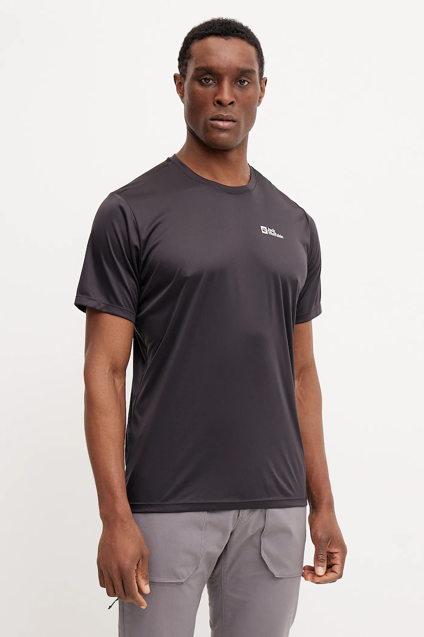 Jack Wolfskin tricou sport Tech culoarea negru, neted, A63293