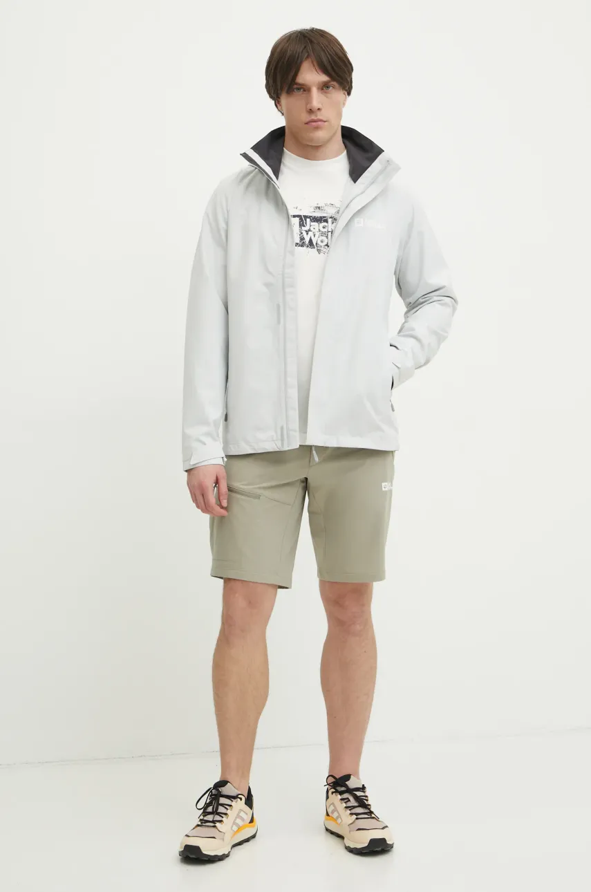 Футболка Jack Wolfskin Brand мужская цвет бежевый с принтом A64116 Футболка Jack Wolfskin Brand мужская цвет бежевый с принтом A64116