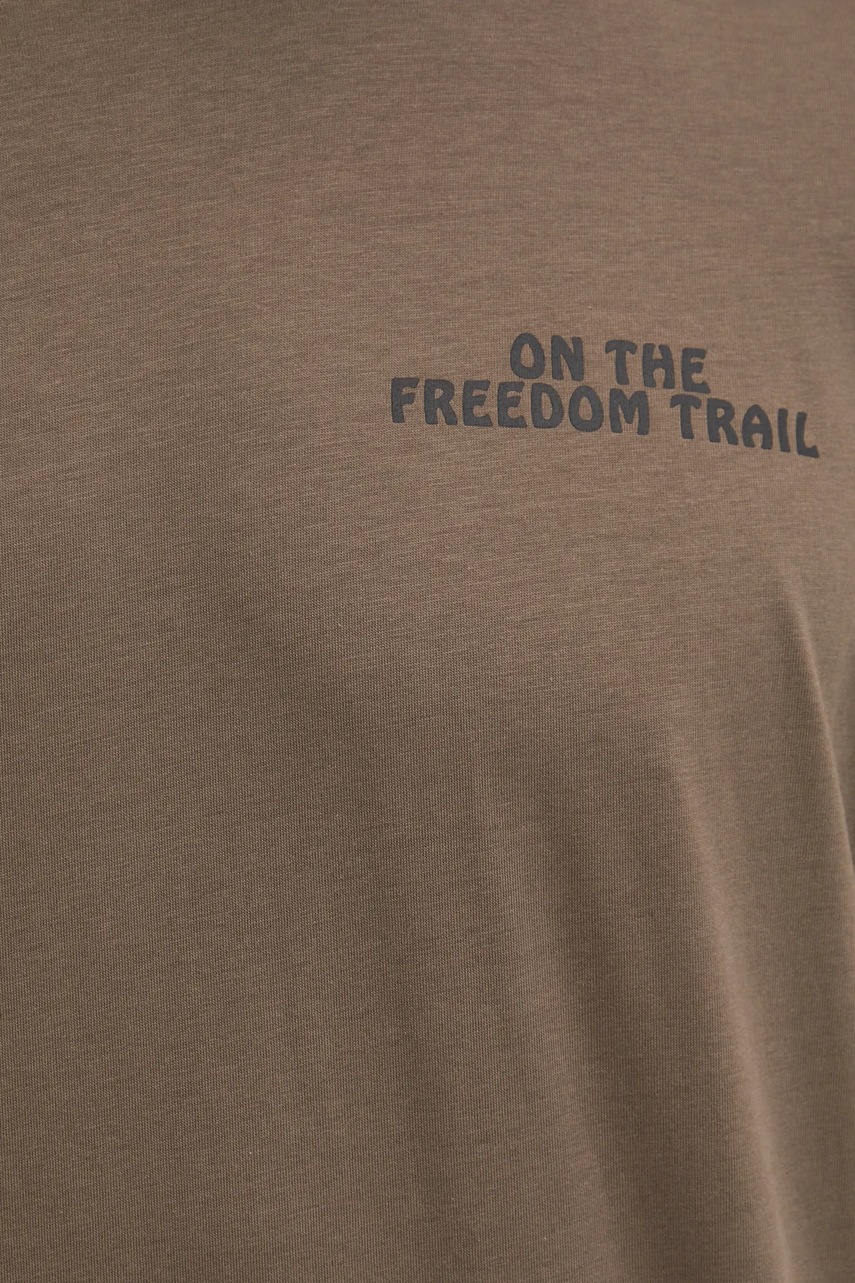 Μπλουζάκι Jack Wolfskin Trailblazer χρώμα: καφέ, A63857 φωτογραφία