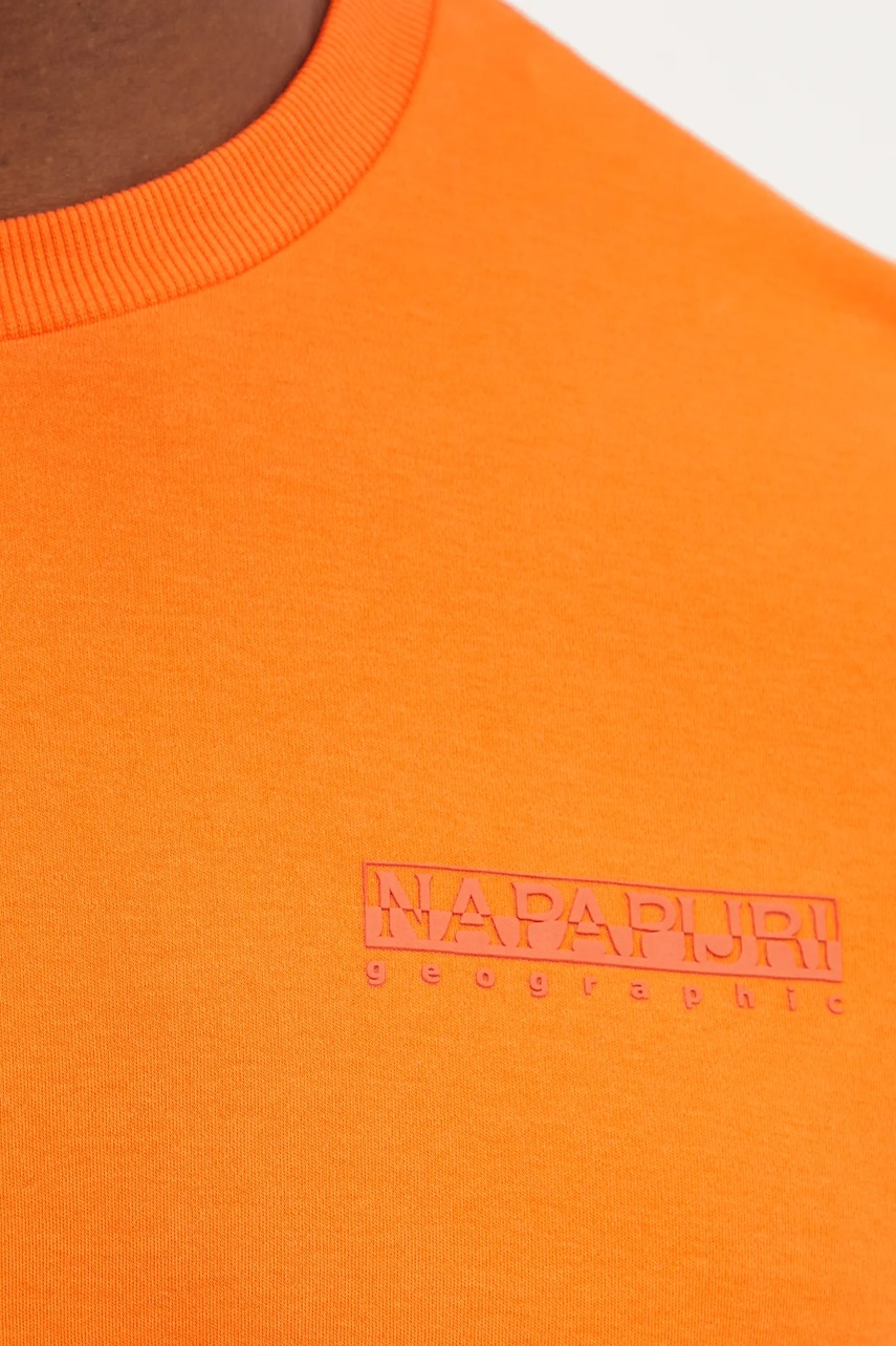 Βαμβακερό μπλουζάκι Napapijri S-Vanni ανδρικό, χρώμα: πορτοκαλί, NP0A4IEDA001 φωτογραφία