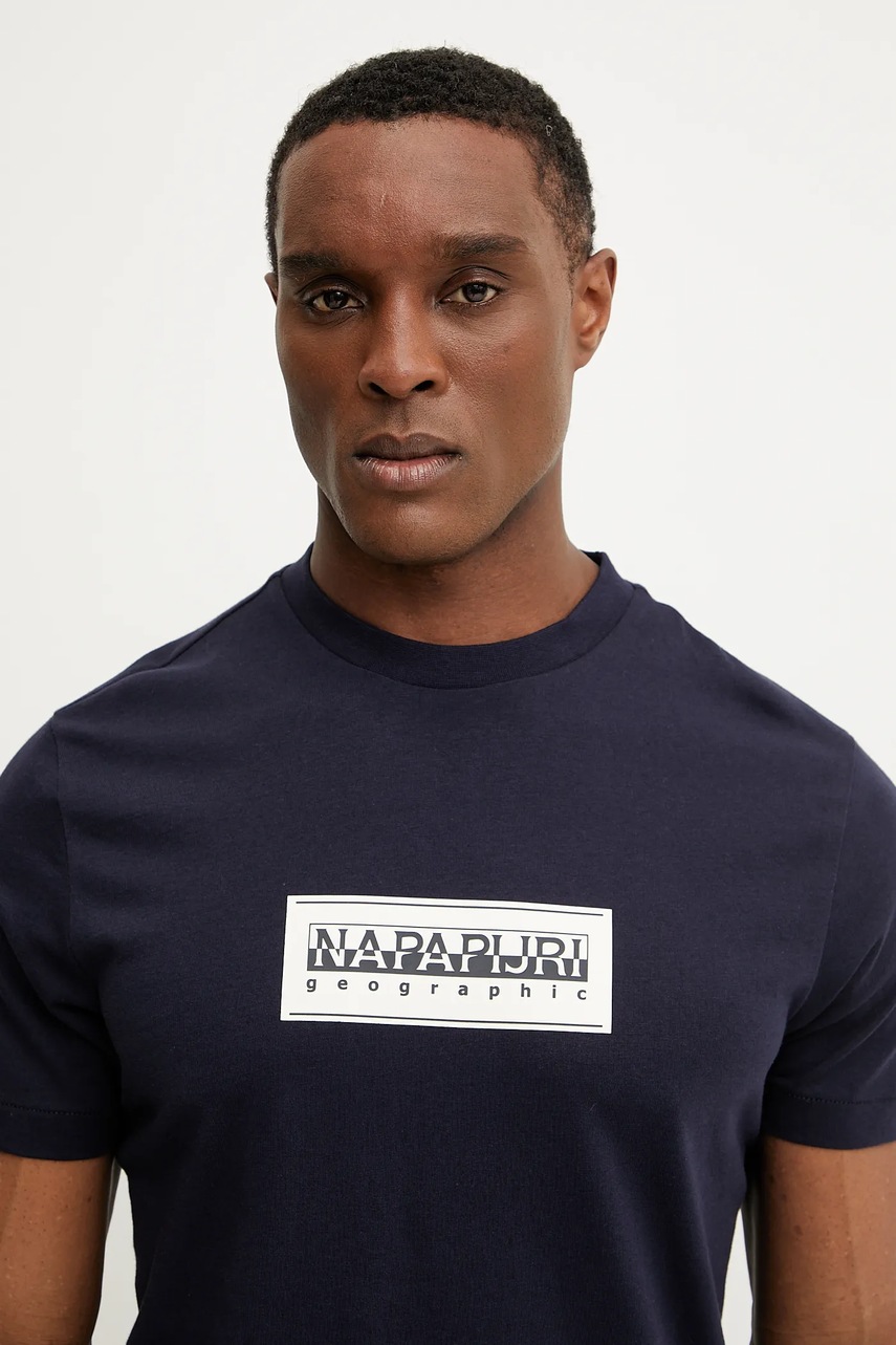 Βαμβακερό μπλουζάκι Napapijri S-Box φωτογραφία