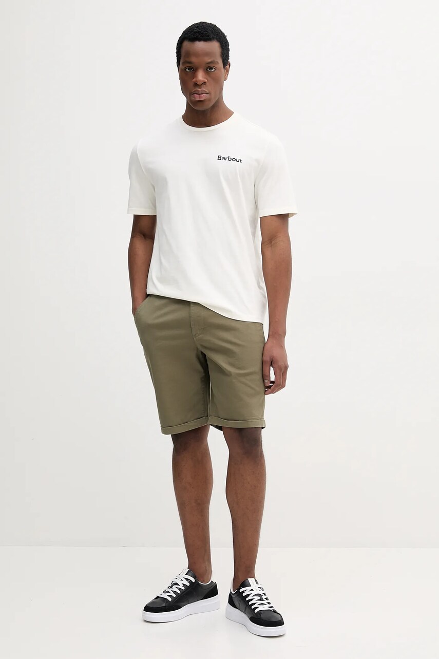 Хлопковая футболка Barbour Homelane Relaxed Fit T-Shirt мужская цвет бежевый с принтом MTS1397 Хлопковая футболка Barbour Homelane Relaxed Fit T-Shirt мужская цвет бежевый с принтом MTS1397