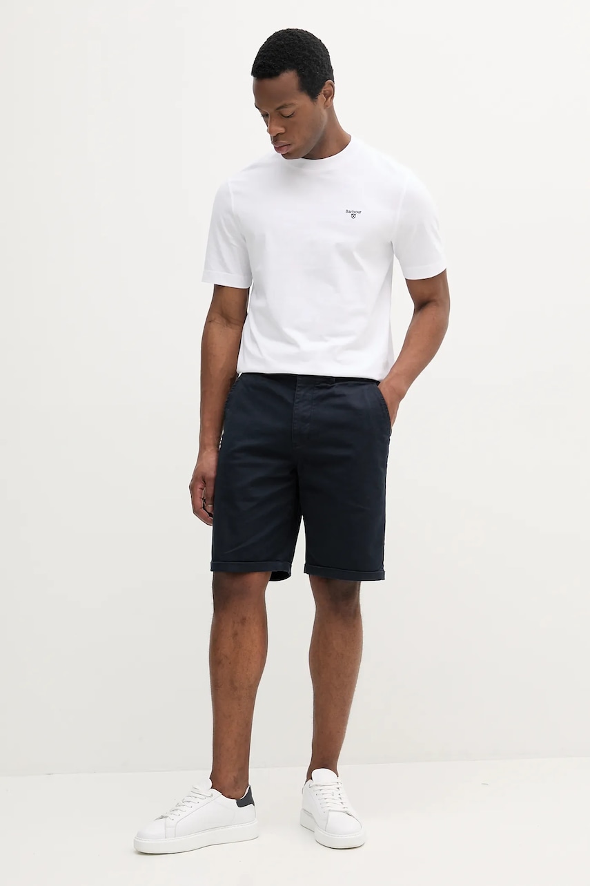 Хлопковая футболка Barbour Sports Relaxed Fit T-Shirt мужская цвет белый однотонная MTS1412 Хлопковая футболка Barbour Sports Relaxed Fit T-Shirt мужская цвет белый однотонная MTS1412