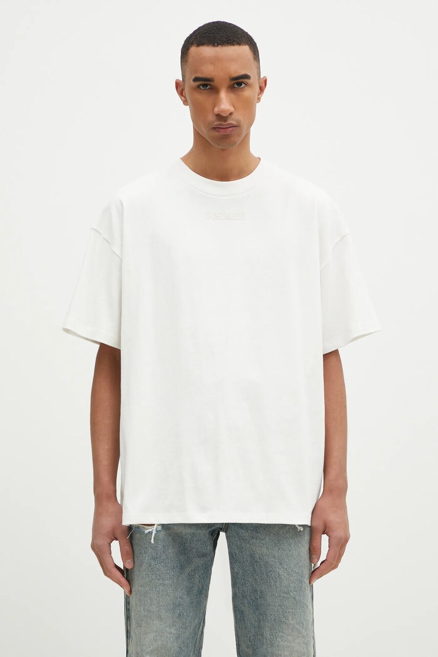 KSUBI tricou din bumbac Sott Ekcess bărbați, culoarea alb, cu imprimeu, MPS25TE041