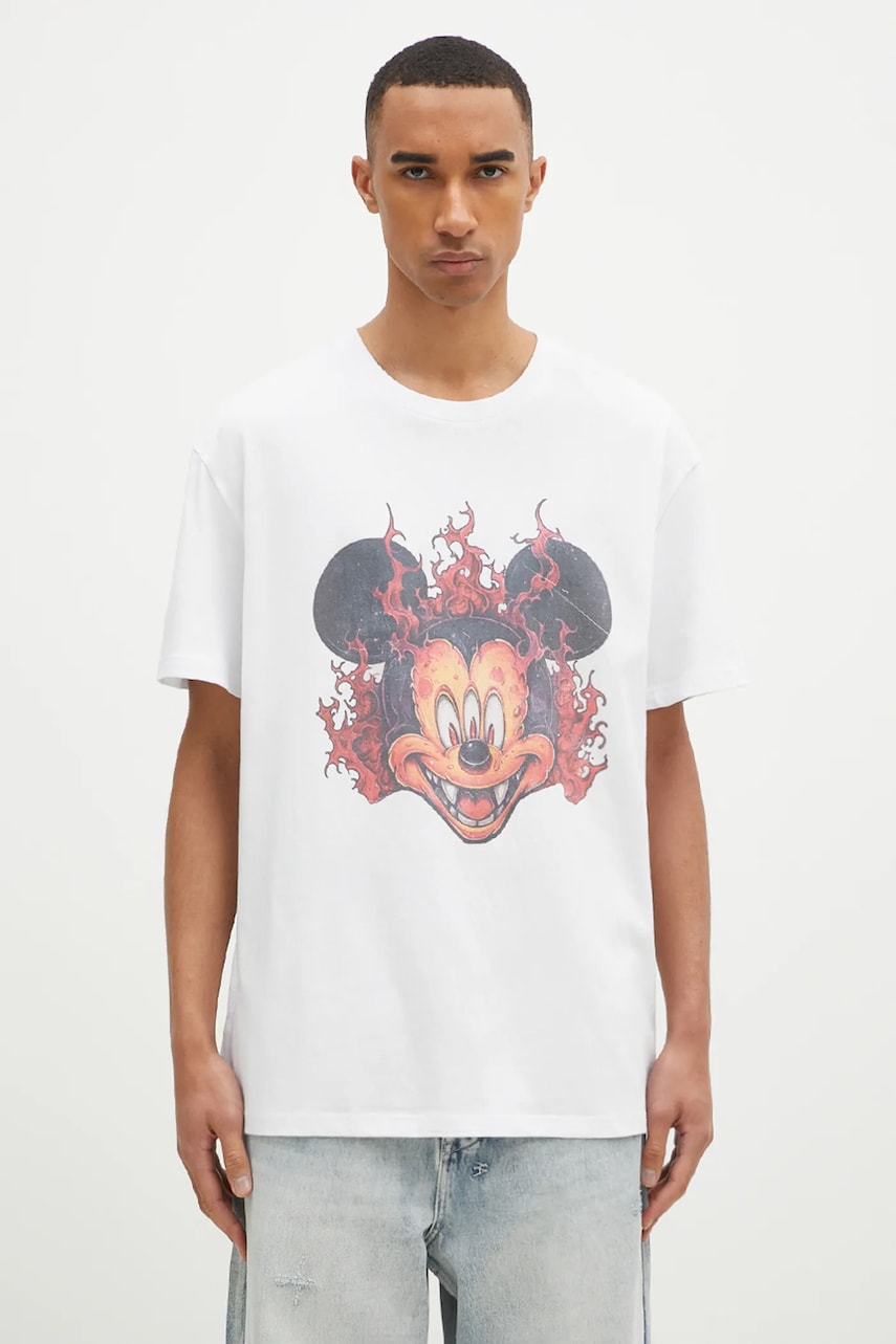 KSUBI tricou din bumbac Fuego Biggie bărbați, culoarea alb, cu imprimeu, MPS25TE044