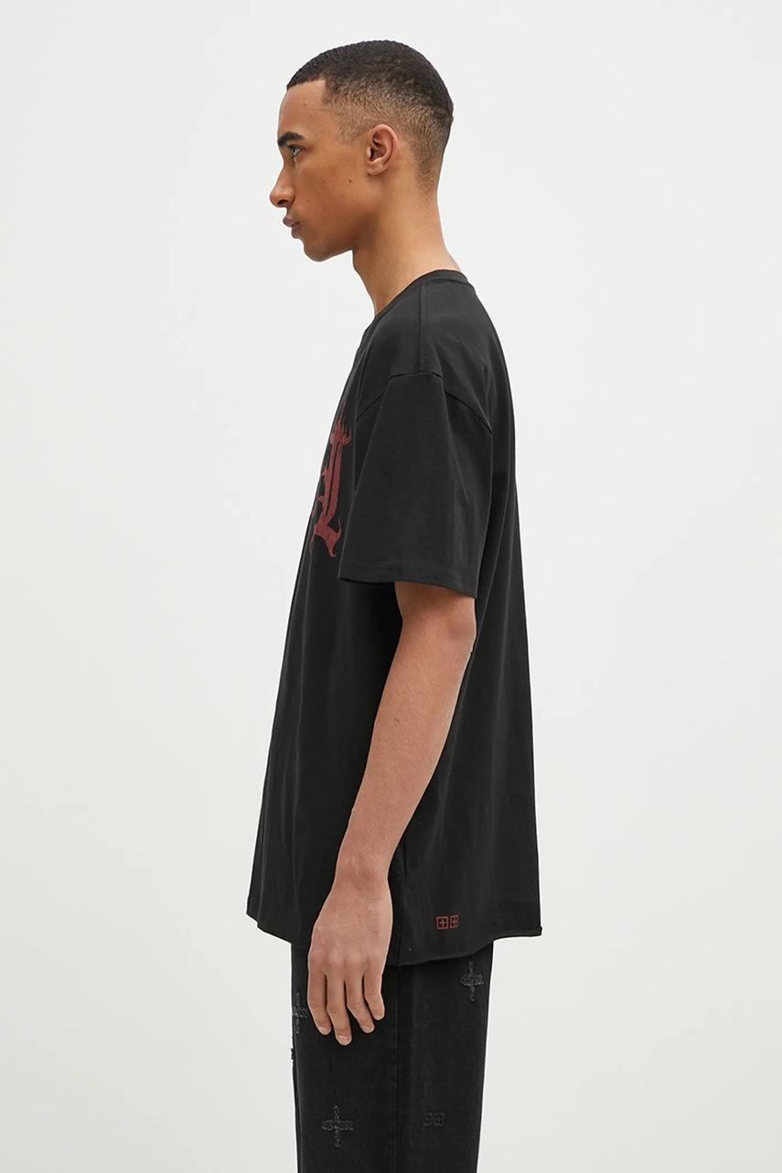 Хлопковая футболка KSUBI Fuego Biggie мужская цвет чёрный с принтом MPS25TE043
