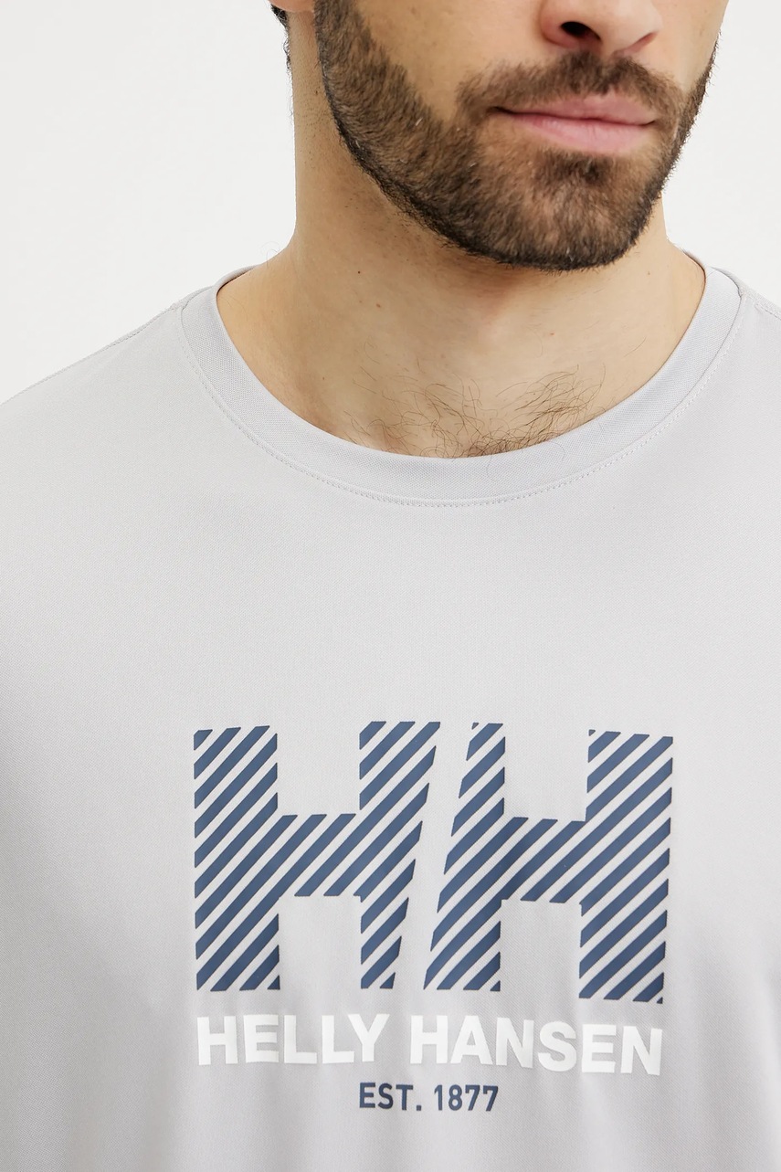 Αθλητικό μπλουζάκι Helly Hansen Tech Graphic χρώμα: γκρι, 49574 φωτογραφία