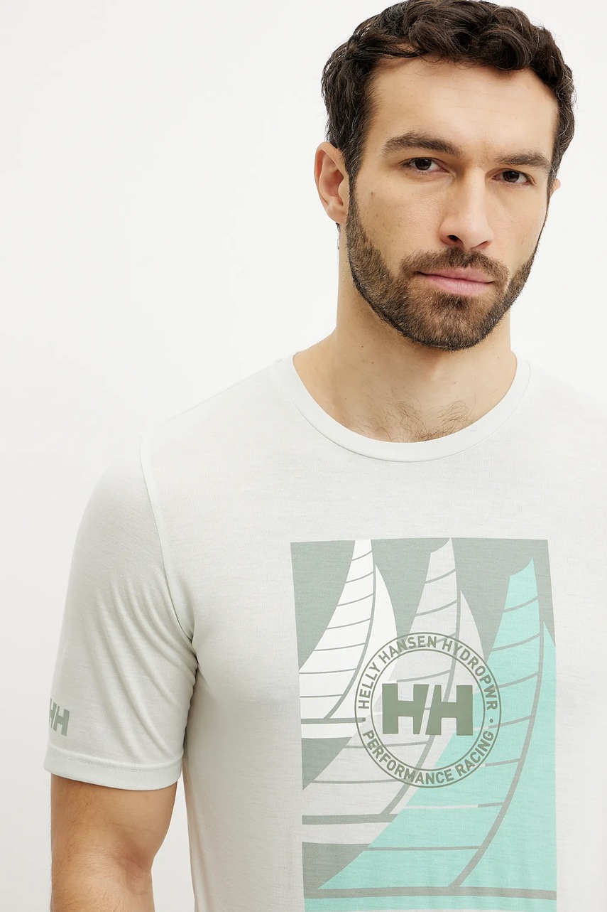 Αθλητικό μπλουζάκι Helly Hansen Race Graphic χρώμα: πράσινο, 34419 φωτογραφία