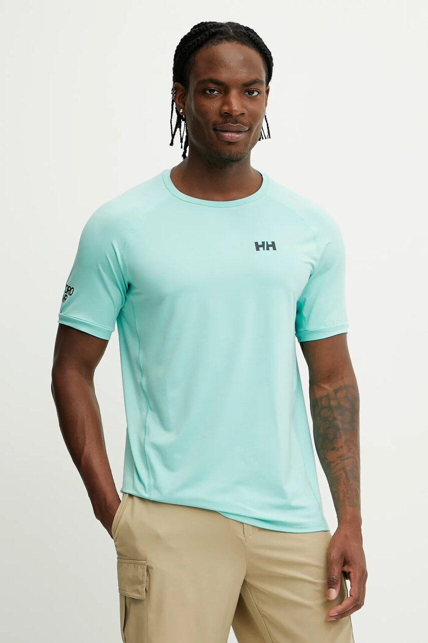 Helly Hansen tricou HP OCEAN bărbați, culoarea turcoaz, cu imprimeu, 34418