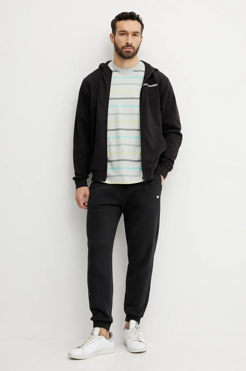 Хлопковая футболка Helly Hansen NEWPORT мужская цвет серый узорная 34494 Хлопковая футболка Helly Hansen NEWPORT мужская цвет серый узорная 34494