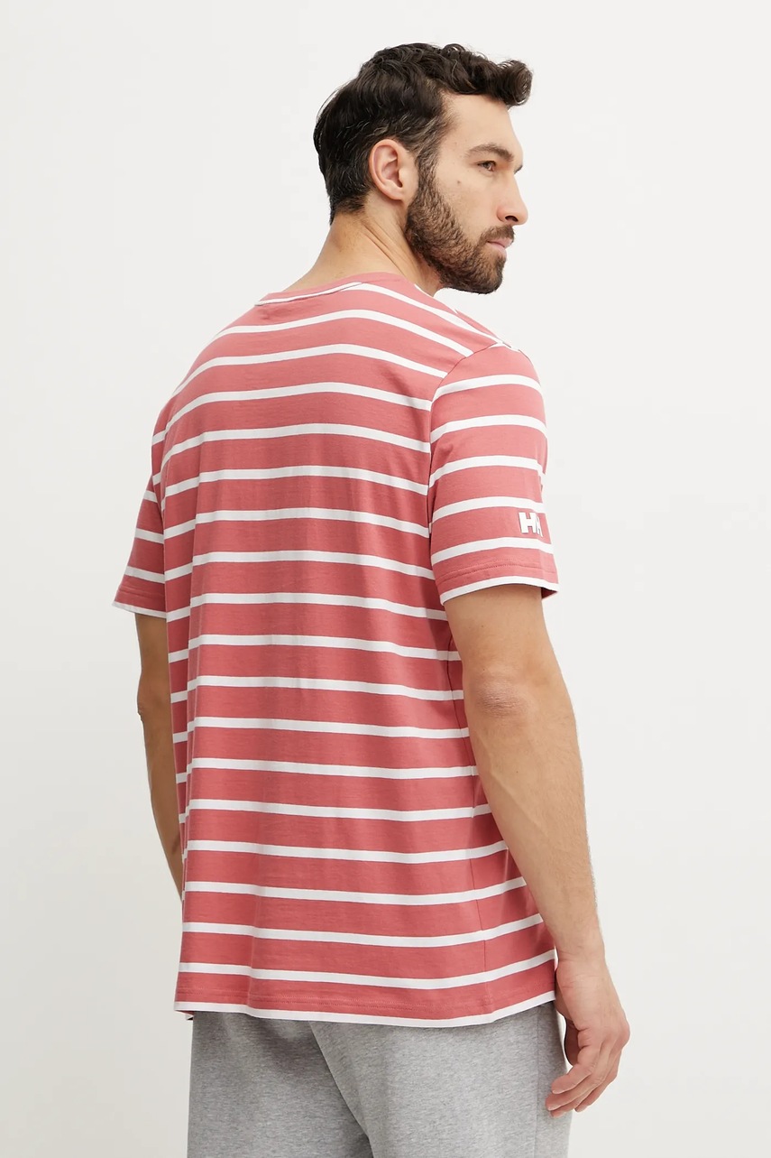 Βαμβακερό μπλουζάκι Helly Hansen NEWPORT ανδρικό, χρώμα: ροζ, 34494 φωτογραφία