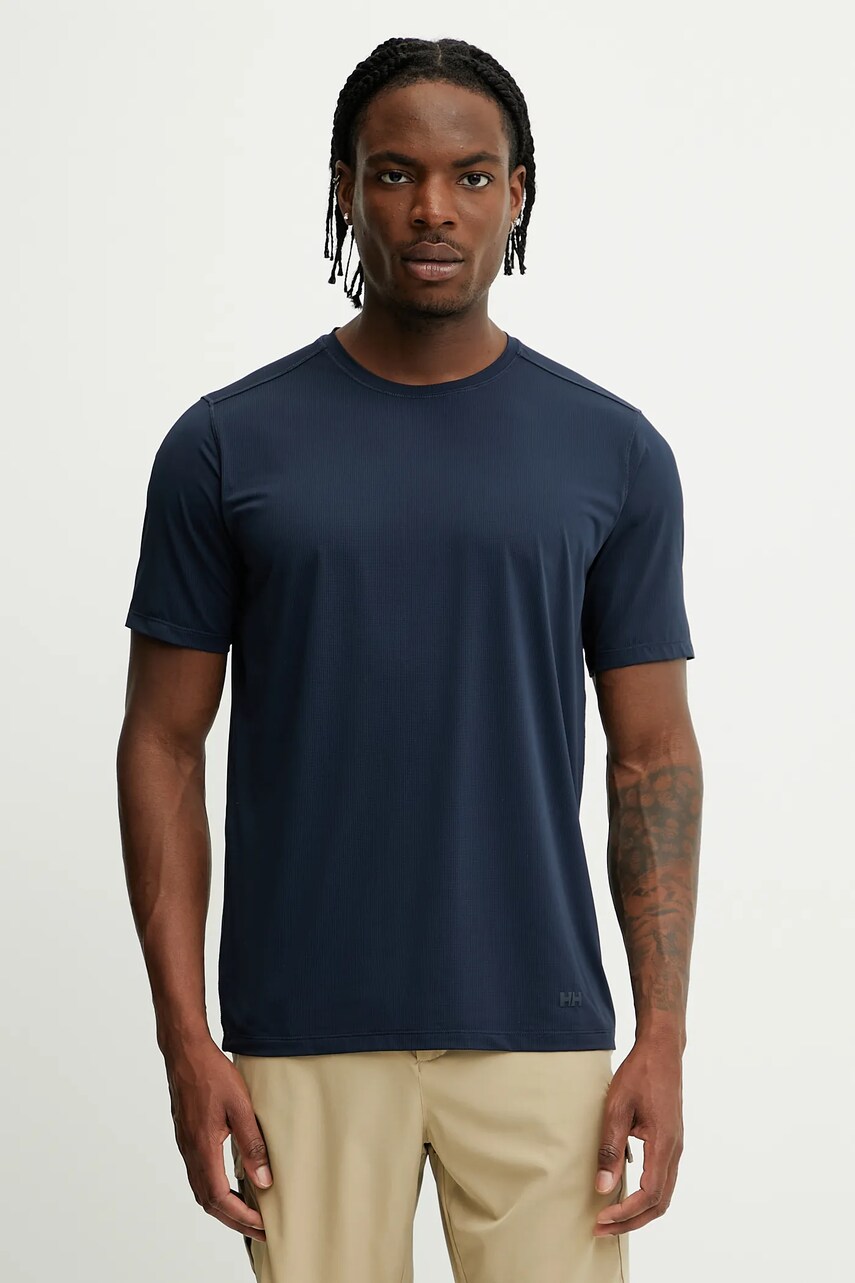 Helly Hansen tricou SHINE SOLEN culoarea bleumarin, neted, 49573
