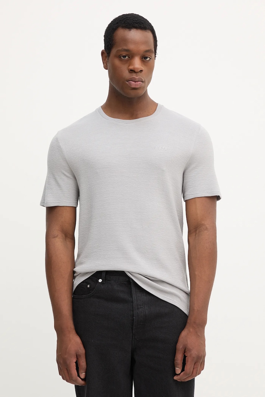 BOSS tricou lounge culoarea gri, uni, 50509328