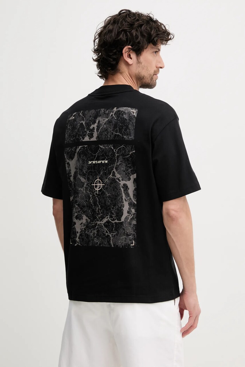 BOSS Orange tricou din bumbac barbati, culoarea negru, cu imprimeu, 50539188