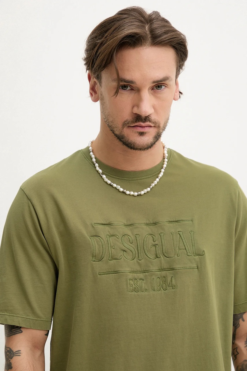 Βαμβακερό μπλουζάκι Desigual WASHINGTONGR φωτογραφία