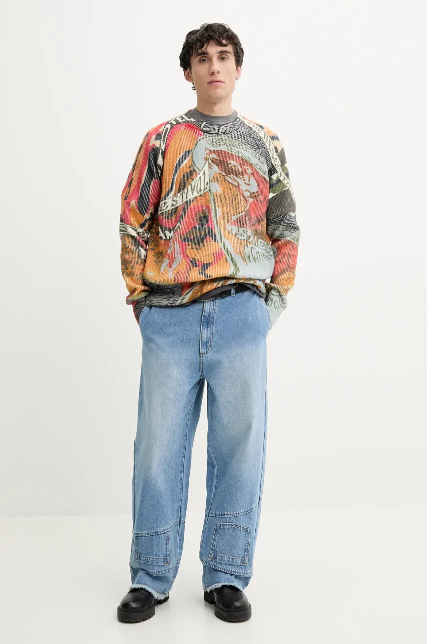 Хлопковая футболка Desigual GRANADA мужская цвет серый узорная 25SMTK22 Хлопковая футболка Desigual GRANADA мужская цвет серый узорная 25SMTK22