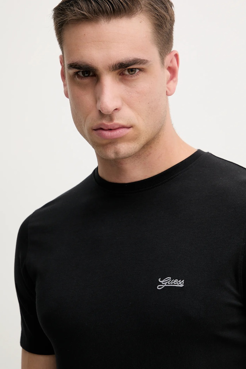Guess t-shirt PIMA fekete, férfi, sima, M4GI70 KC9X0 termék 2. képe