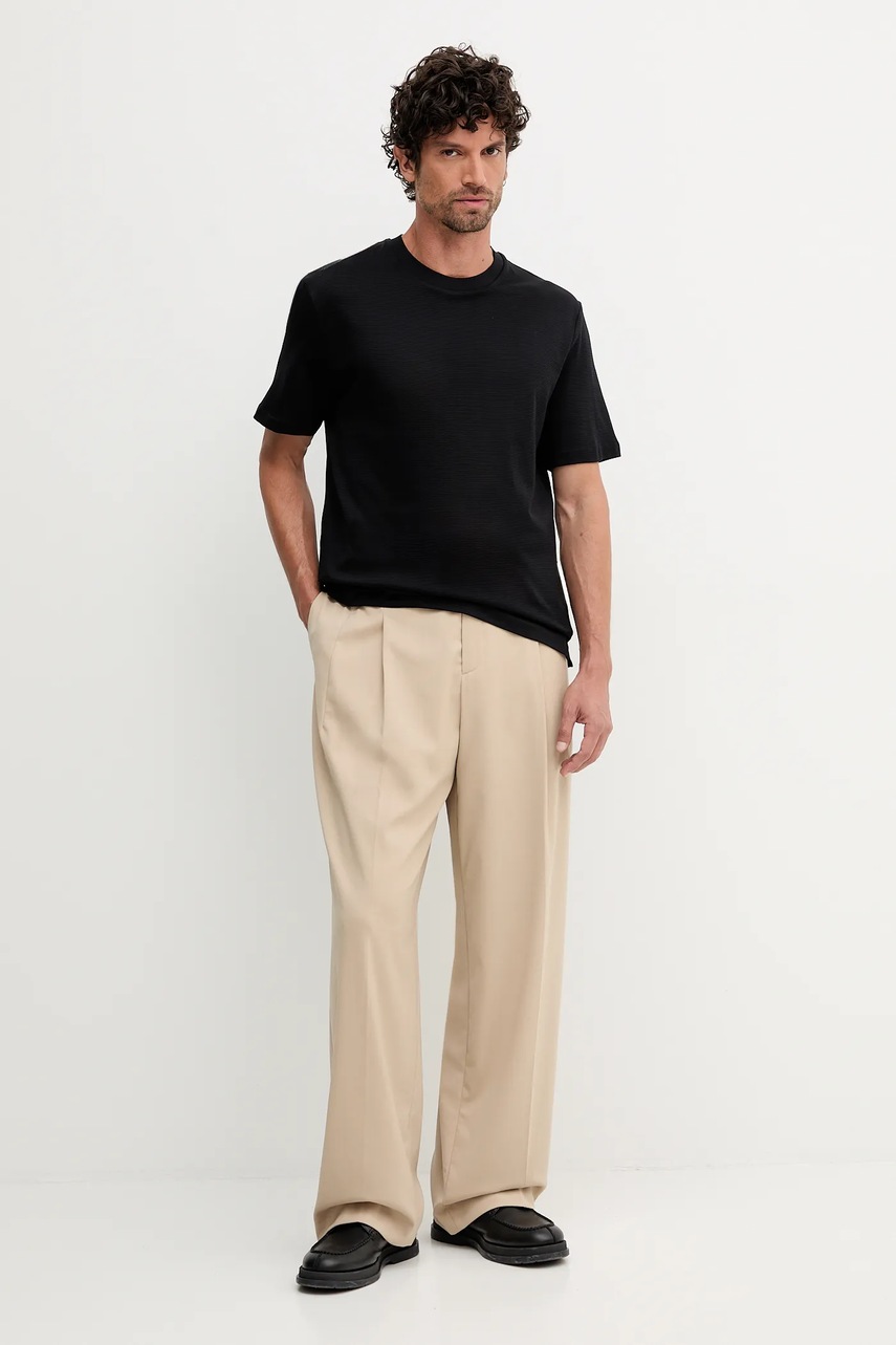 Хлопковая футболка BOSS однотонная 50534030