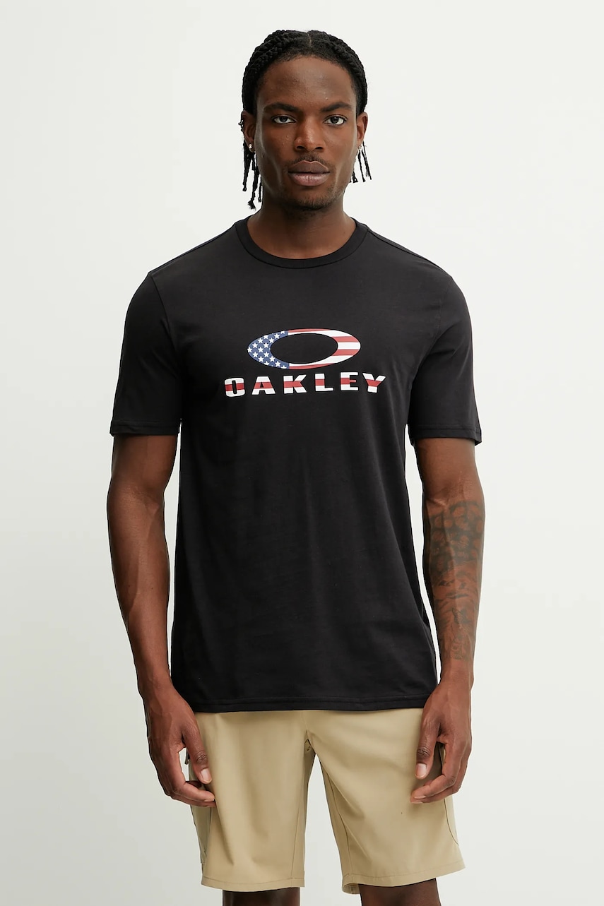 Oakley tricou din bumbac BARK 2.0 culoarea negru, cu imprimeu, FOA402167