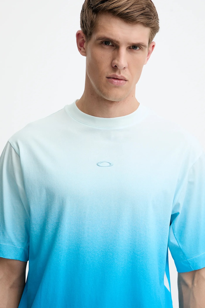 Βαμβακερό μπλουζάκι Oakley ανδρικό, χρώμα: μπλε, FOA406849 φωτογραφία