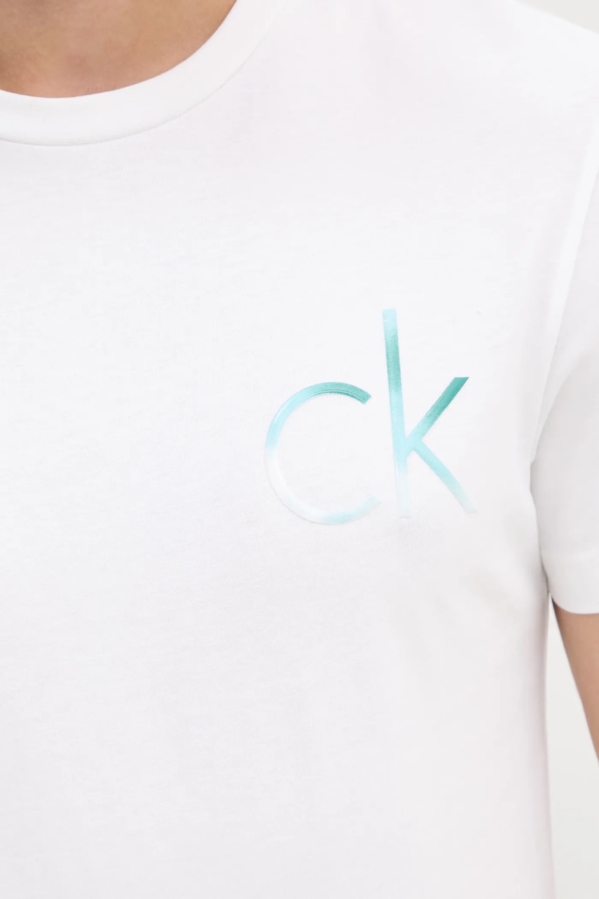 Βαμβακερό μπλουζάκι Calvin Klein ανδρικό, χρώμα: άσπρο, K10K114146 φωτογραφία