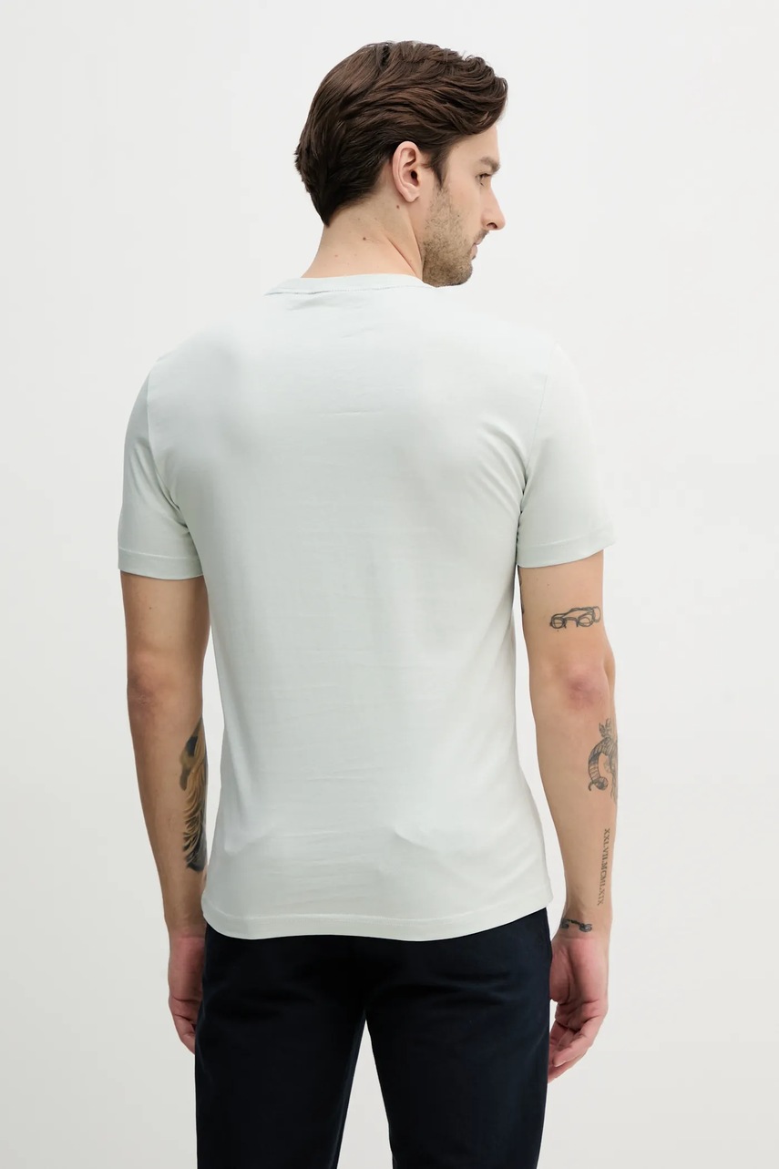 Βαμβακερό μπλουζάκι Calvin Klein ανδρικό, χρώμα: πράσινο, K10K114146 φωτογραφία