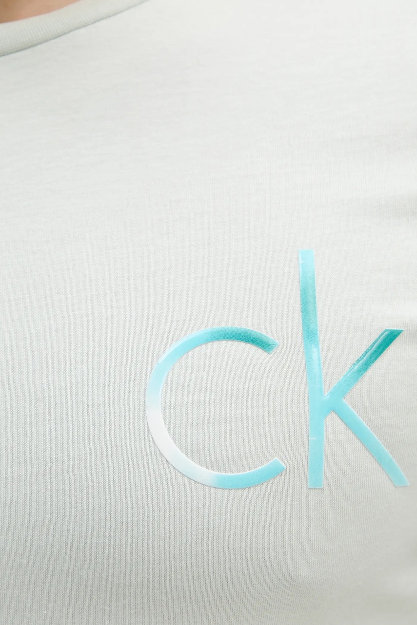 Βαμβακερό μπλουζάκι Calvin Klein ανδρικό, χρώμα: πράσινο, K10K114146 φωτογραφία