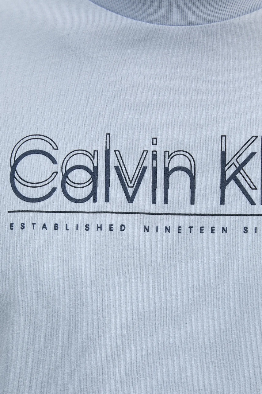 Βαμβακερό μπλουζάκι Calvin Klein ανδρικό, χρώμα: μπλε, K10K114149 φωτογραφία