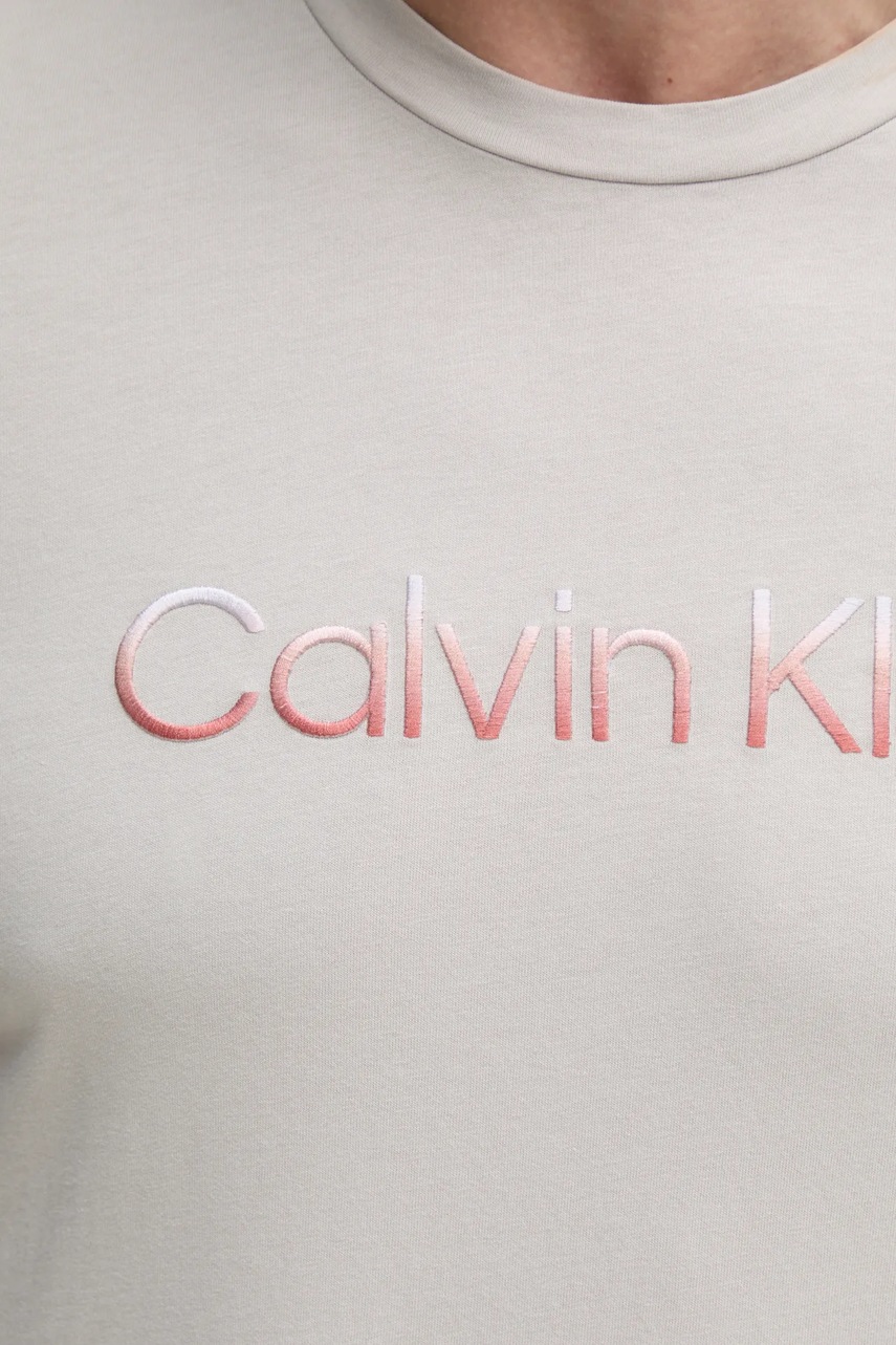 Βαμβακερό μπλουζάκι Calvin Klein ανδρικό, χρώμα: μπεζ, K10K114155 φωτογραφία