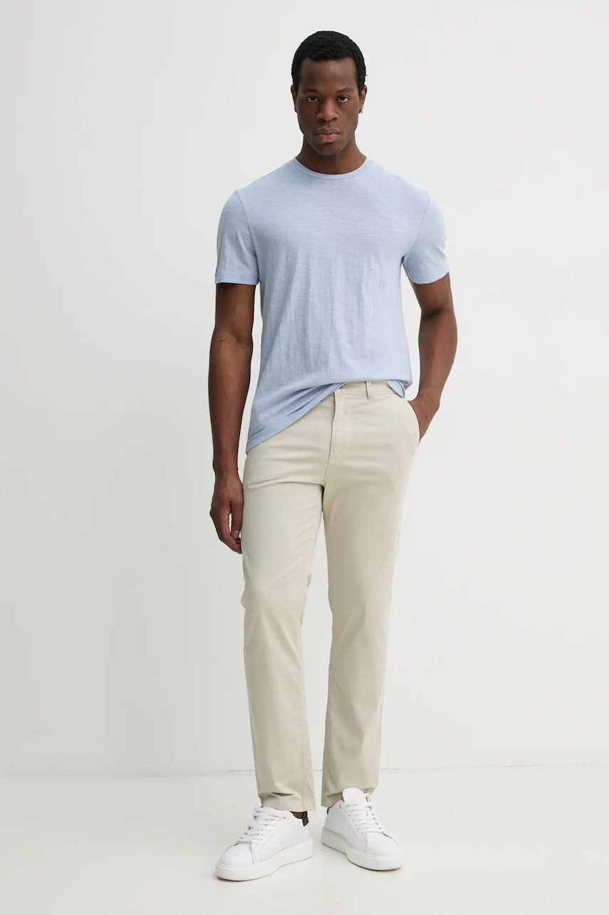 Футболка с примесью льна Calvin Klein мужской однотонный K10K114160 Футболка с примесью льна Calvin Klein мужской однотонный K10K114160